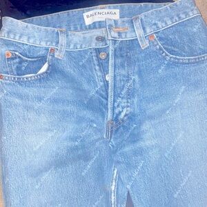 Balenciaga Light Blue Denim Pants
